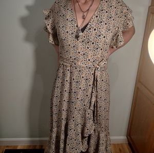 Max Studio Floral Wrap Dress